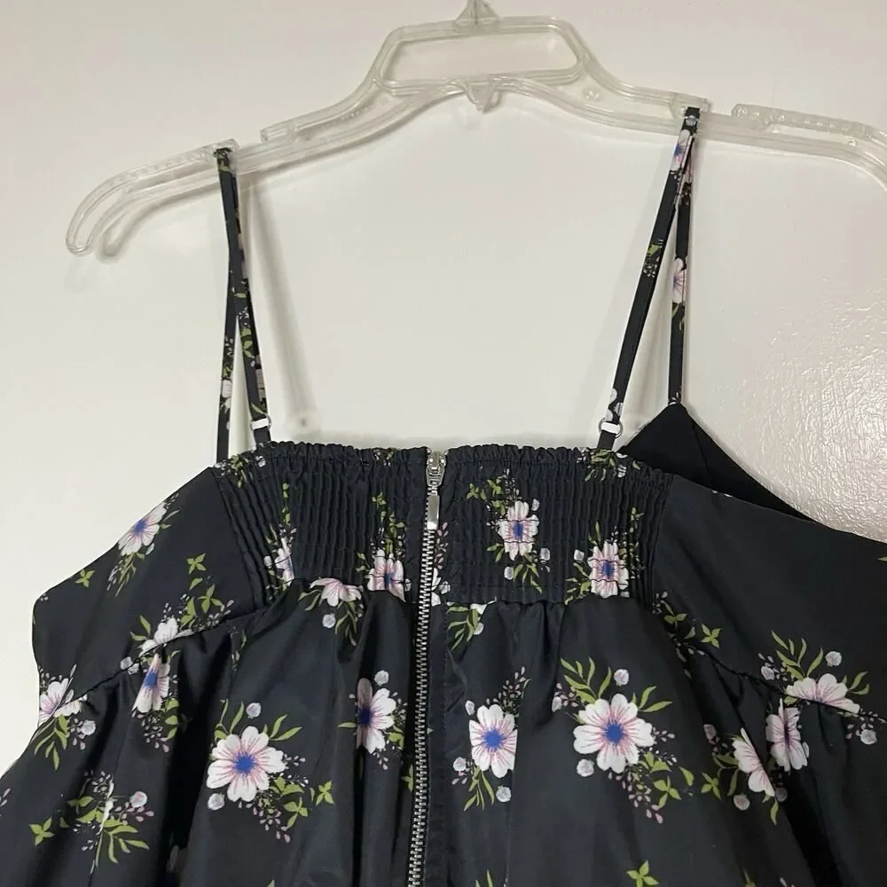 NEW! Free people In A Bubble Mini Dress black floral size medium $128